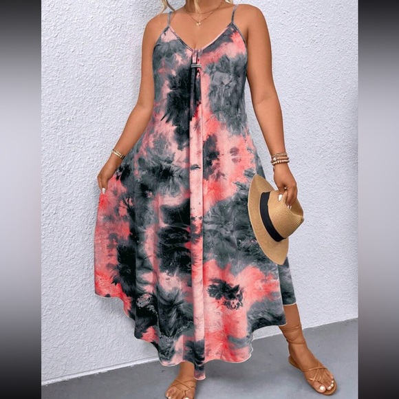 Boho plus size tie dye cami maxi dress - Picture 5 of 5